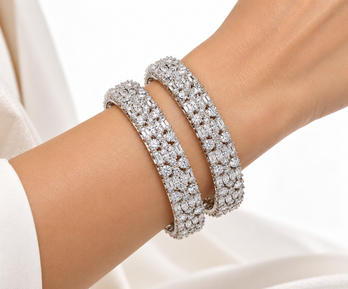 Silver Bangles Set