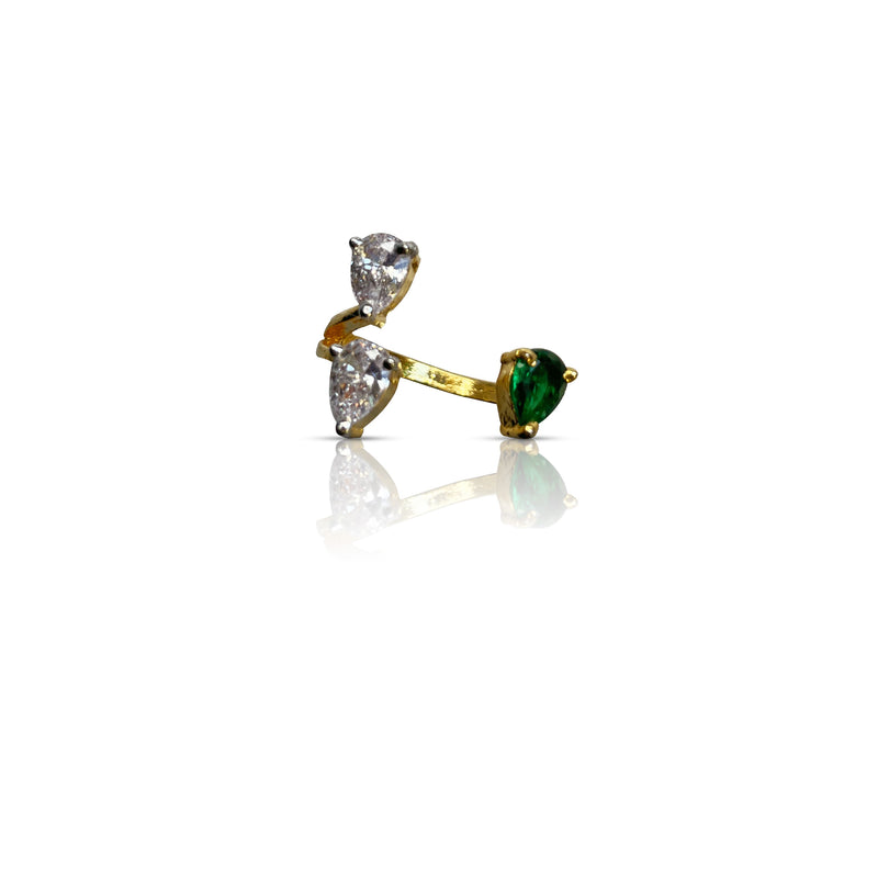 ESEM Three Leaf Emerald Ring