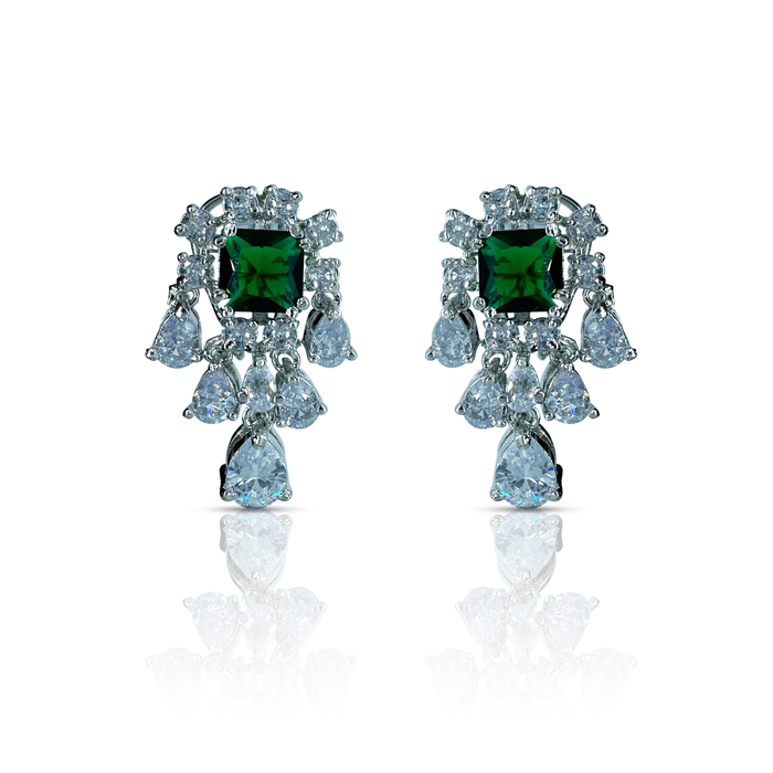 Art Deco Baguette Square Earrings