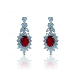 Ruby Red Crystal Chandelier Earrings