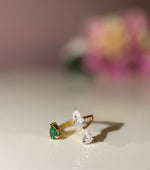 ESEM Three Leaf Emerald Ring
